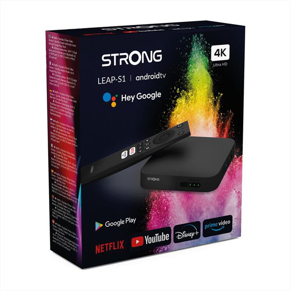 "STRONG - Android TV box 4K Ultra HD streaming SRT LEAP-S1-Nero"