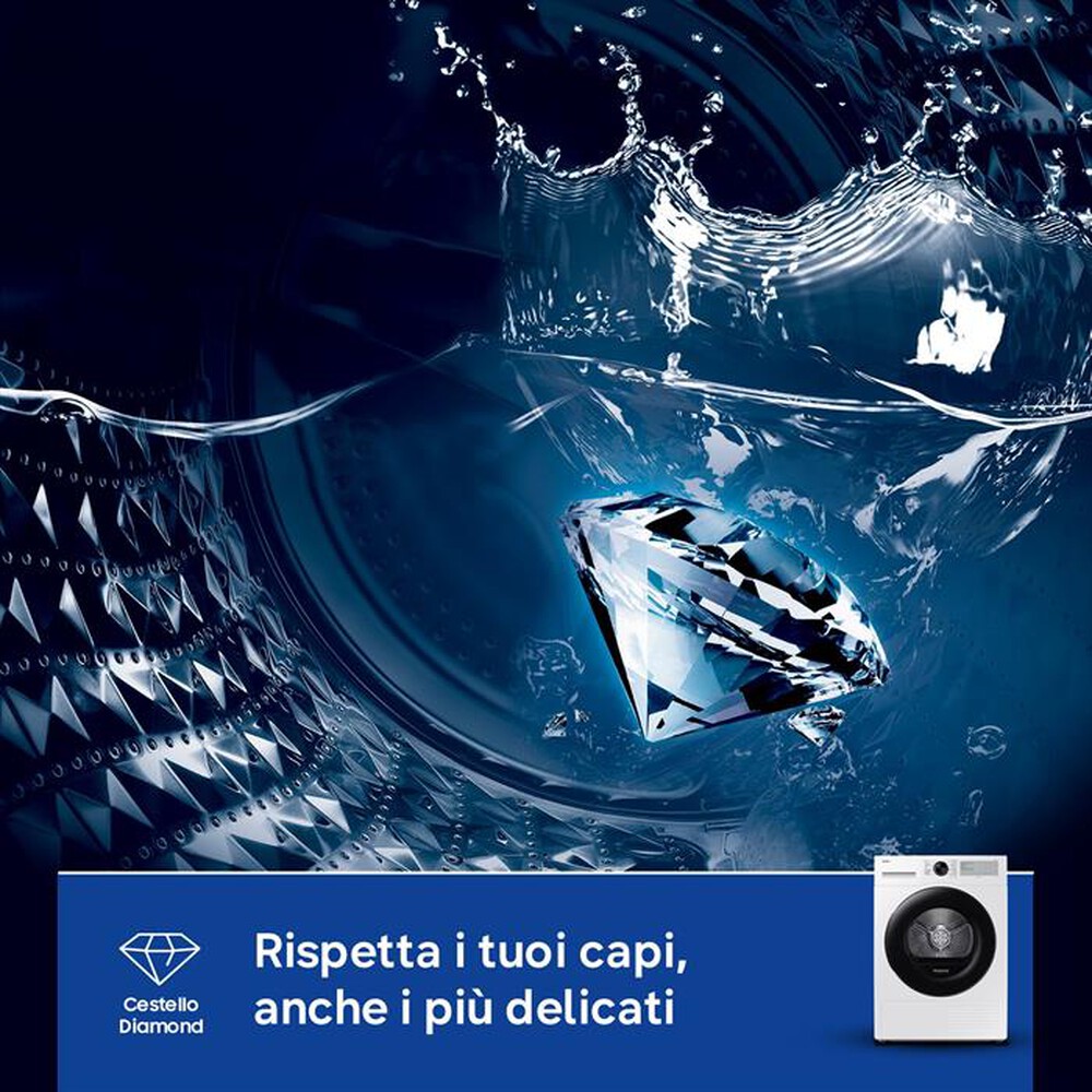 Immagine del prodotto SAMSUNG - Asciugatrice DV90DG52A0AHET 9KG Classe C-Bianco obl&ograve; nero display silve