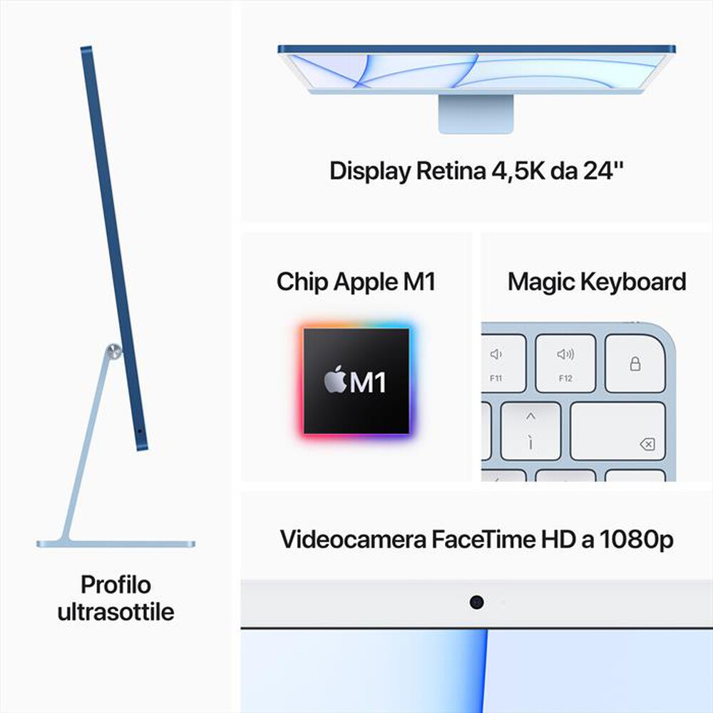 "APPLE - iMac 24\" display Retina 4,5K M1 256 GPU 7CORE 2021-Silver"