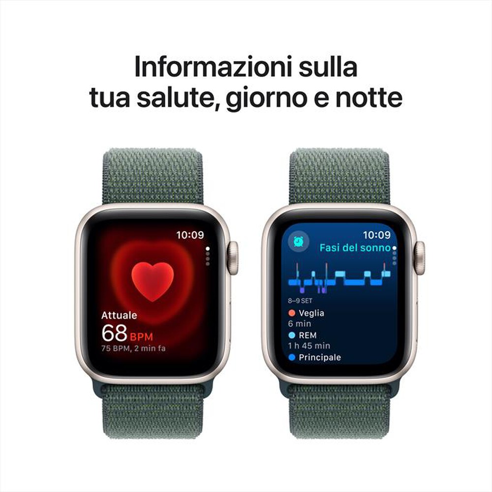 "APPLE - Watch SE GPS 40mm Cassa Alluminio-Galassia - Sport Loop Verde"