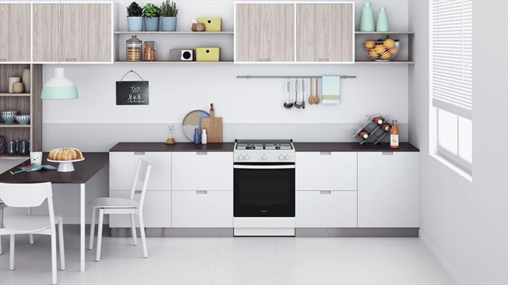 "INDESIT - Cucina a gas IS67G1KMW/E Classe A+-Bianco"