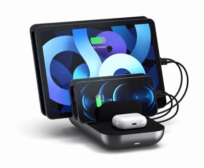 SATECHI - DOCK5 STAZIONE DI RICARICA USB E RICARICA WIRELESS-nero