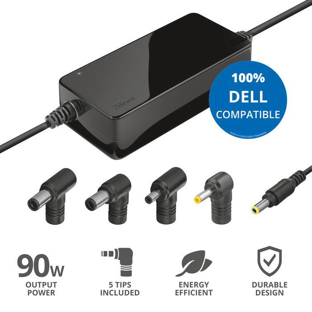 "TRUST - MAXO DELL 90W LAPTOP CHARGER-Black"