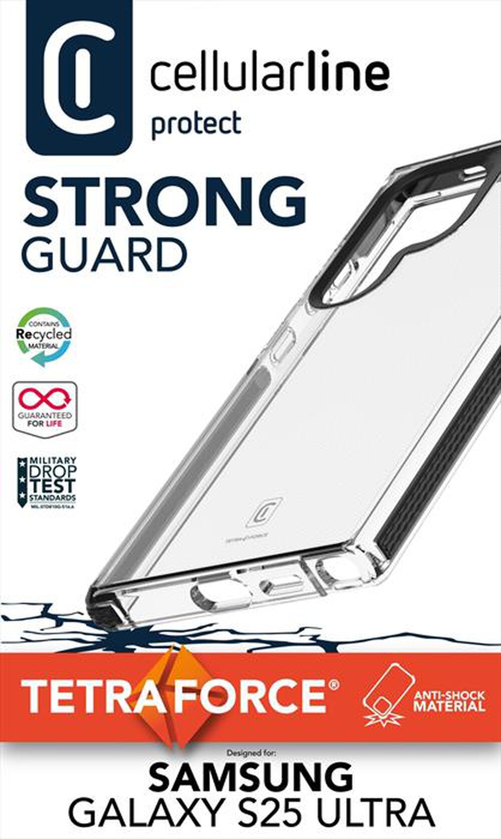Immagine del prodotto CELLULARLINE - Cover TETRA FORCE STRONG GUARD - GALAXY S25 ULTRA-Black