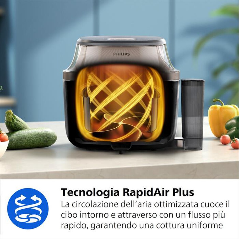Immagine del prodotto PHILIPS - AIRFRYER SERIE 5000, 7.2L COTTURA VAPORE NA543/00-Nero/Champagne