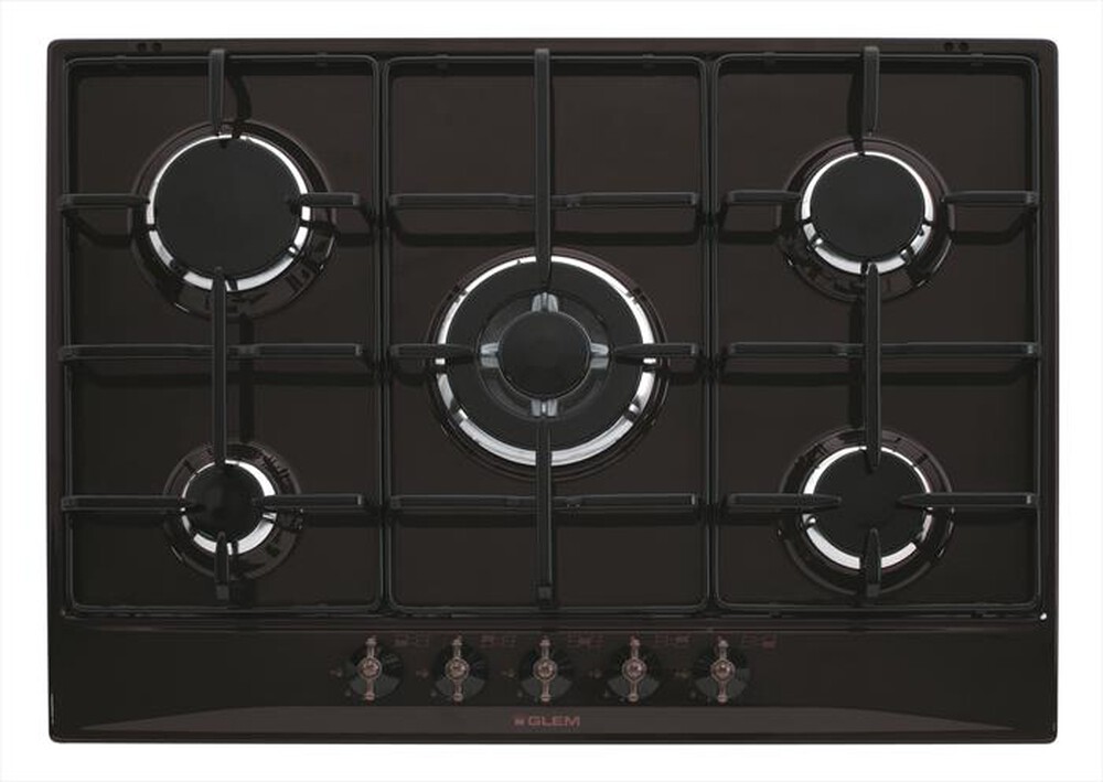 "GLEM GAS - Piano cottura a gas GT755AN 5 fuochi 68,5cm-Antracite"