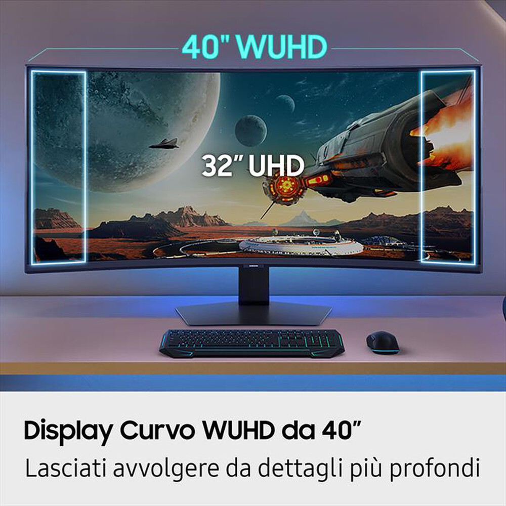 Immagine del prodotto SAMSUNG - MONITOR GAMING ODYSSEY G75F 40" WUHD CURVO-Black