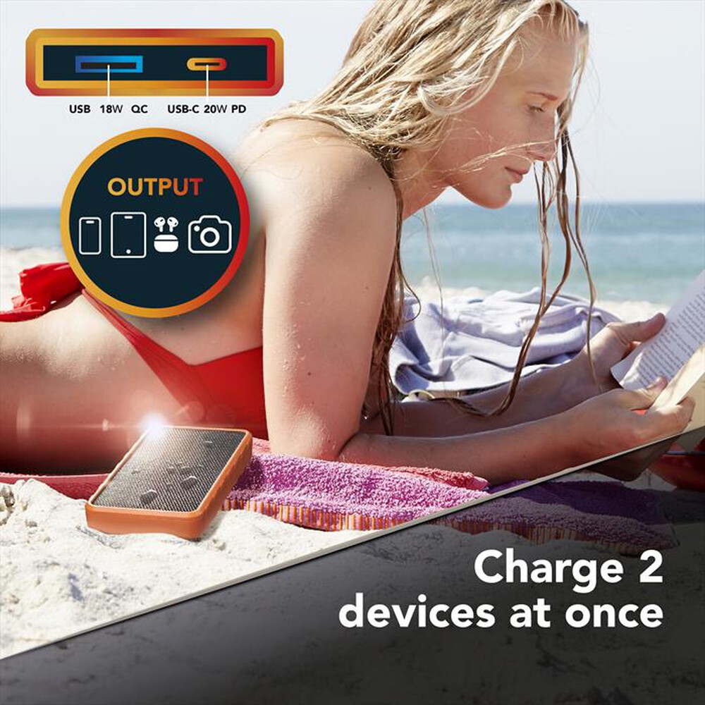 Immagine del prodotto CELLULARLINE - POWER BANK SOLAR 20000-Arancione