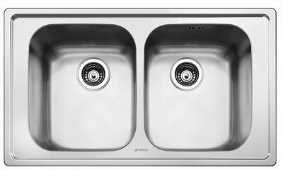 SMEG - Lavello lineare SP862 2 vasche-Acciaio Inox