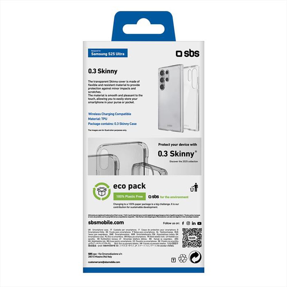 Immagine del prodotto SBS - Cover Skinny TESKINSAS25UT per Samsung S25 Ultra-Trasparente