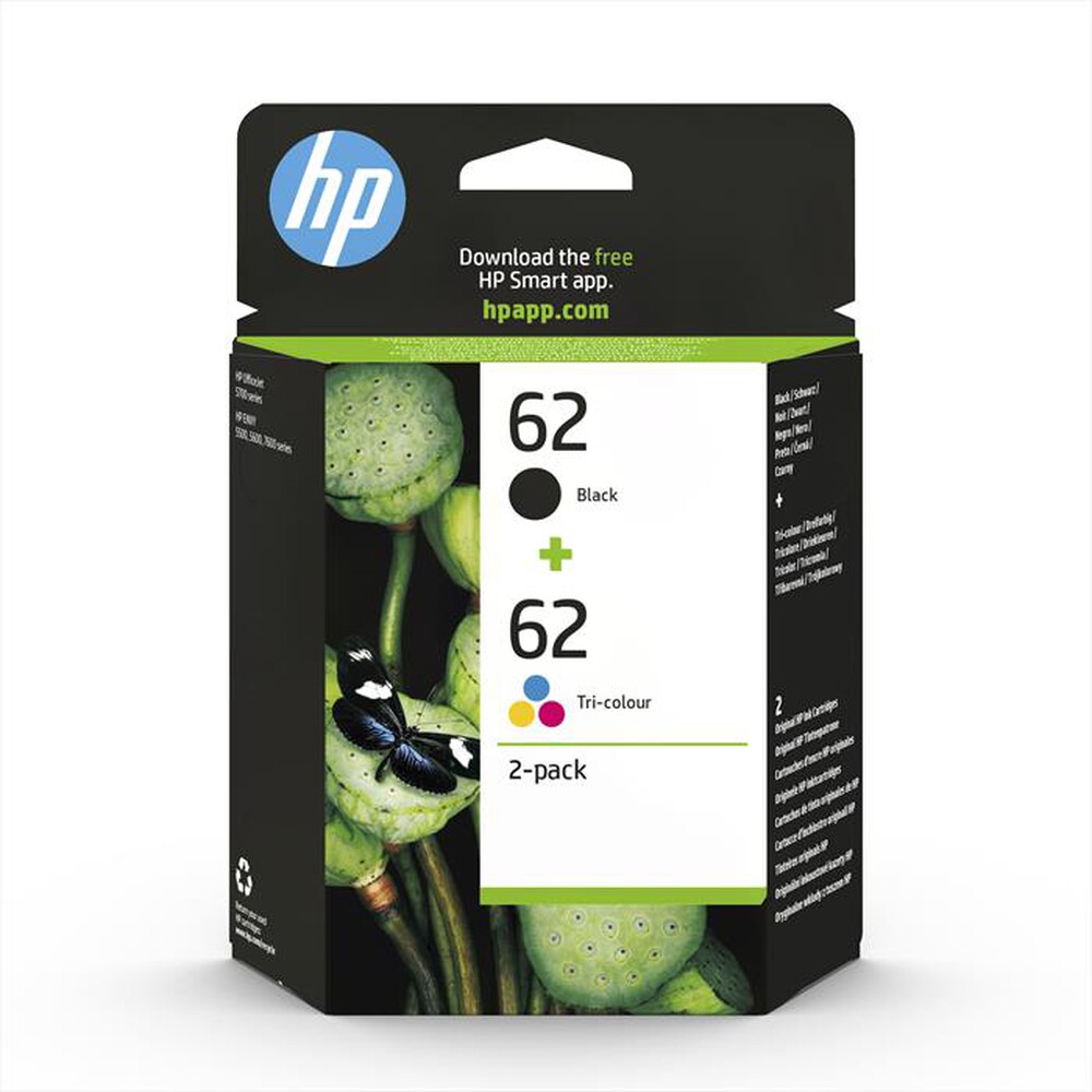 Immagine del prodotto HP - 62 COMBO PACK 2 CARTUCCE ORIGINALI-Nero, Tricromia