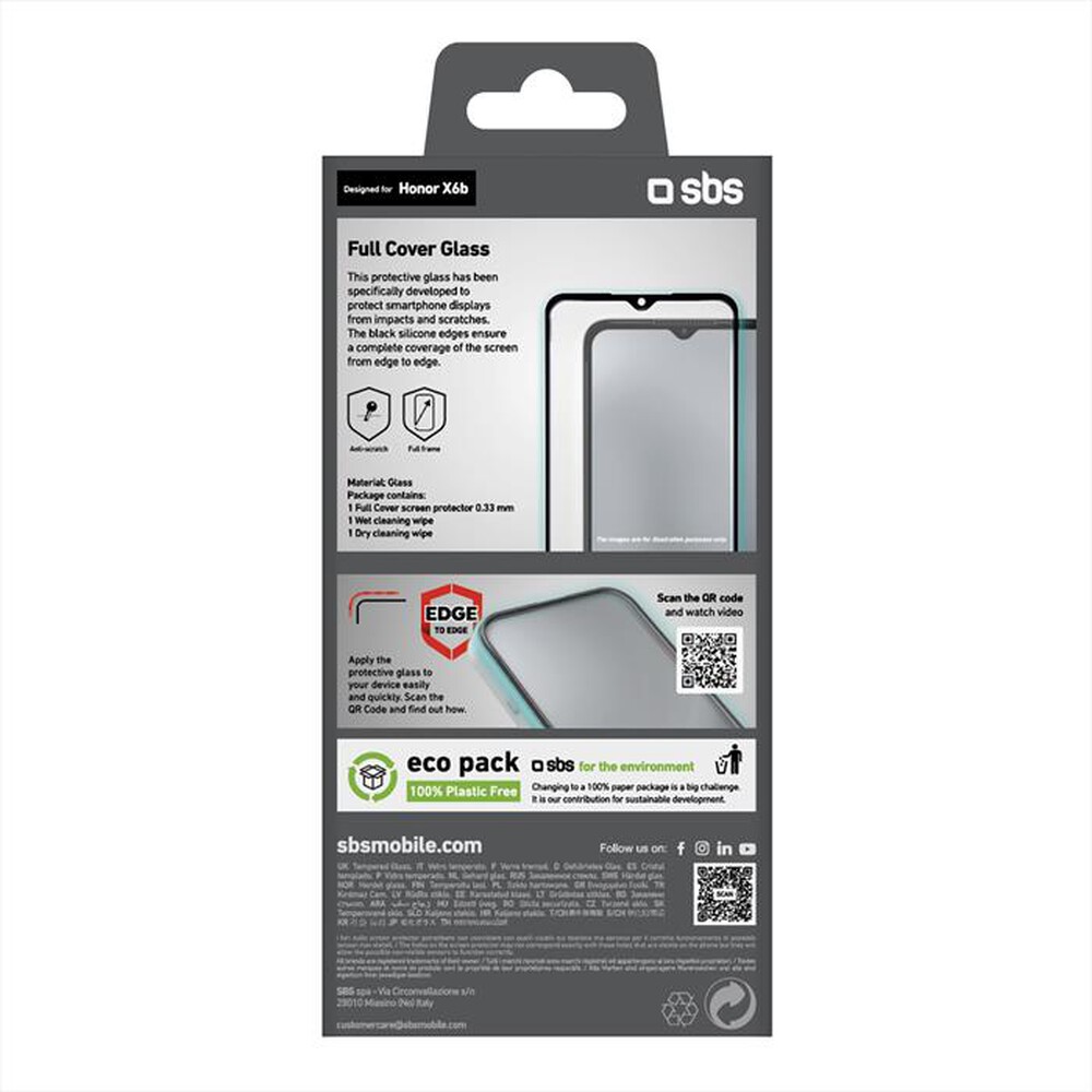 Immagine del prodotto SBS - Pellicola protettiva per&nbsp;Honor X6b-Nero
