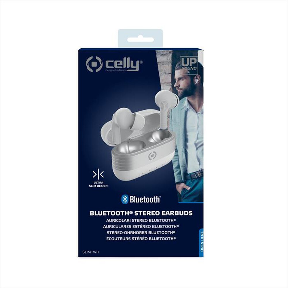 "CELLY - SLIM1 - BLUETOOTH EARPHONES-bianco"