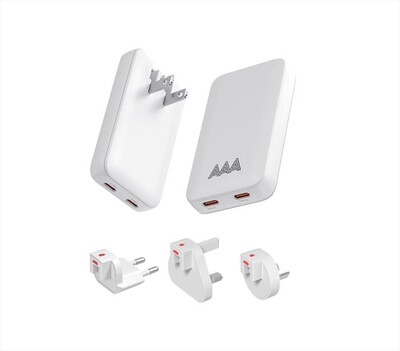 AAAMAZE - CARICATORE DA MURO AAAMAZE 65W 2 TYPE-C-Bianco