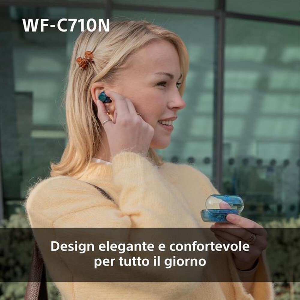 "SONY - Cuffie True Wireless WFC710NL.CE7-Glass Blue"