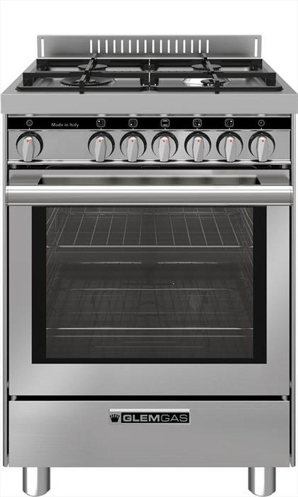 GLEM GAS - Cucina a gas ST664VI Classe A-INOX