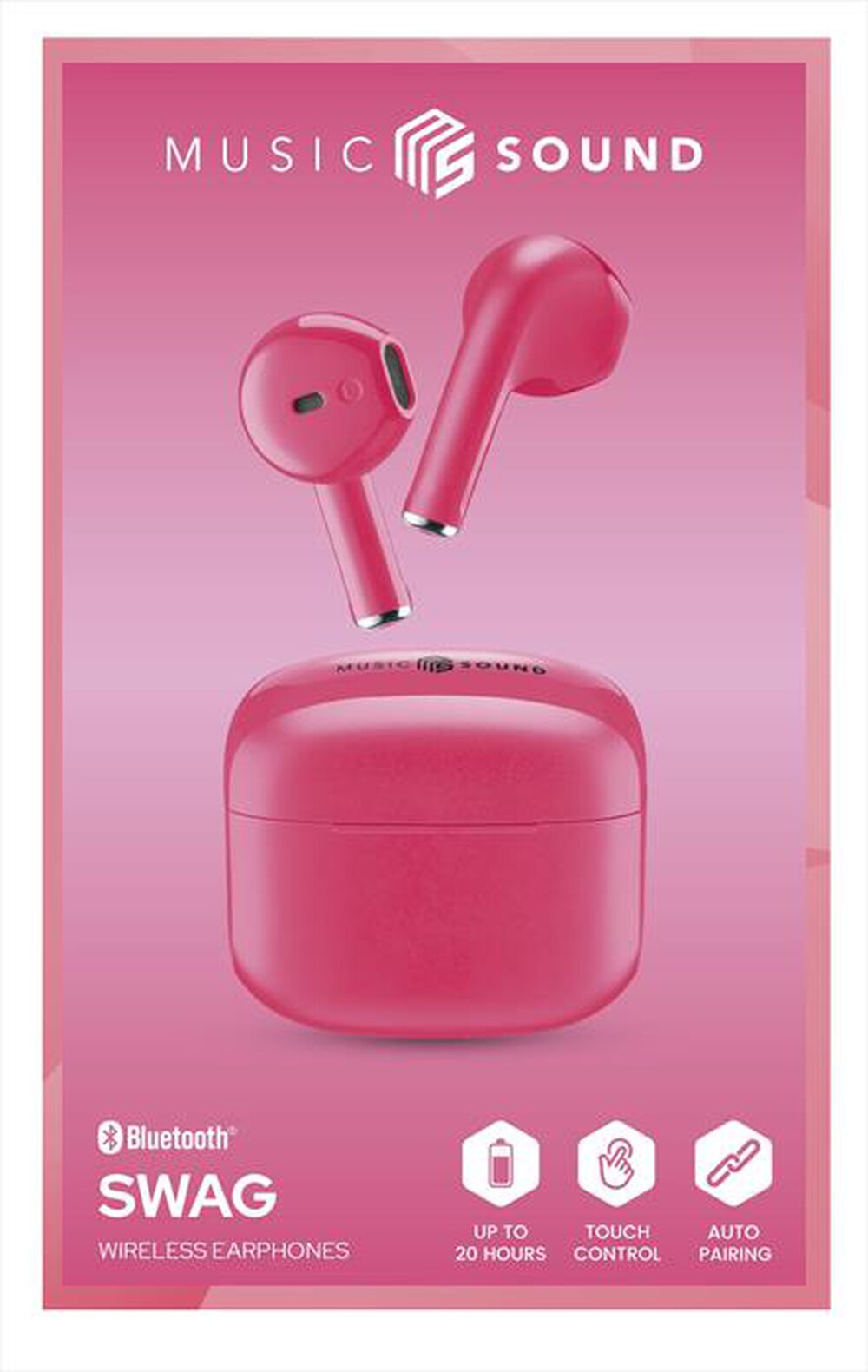 Immagine del prodotto MUSIC SOUND - Auricolare bluetooth TWS SWAG MS-Rosa