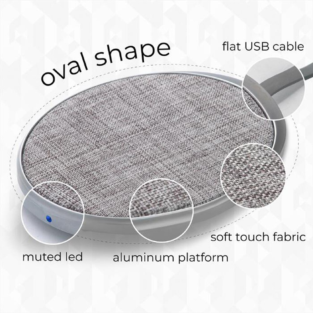 Immagine del prodotto LEEF - CARICABATTERIE WIRELESS RAPDO STANDARD QI 10W-GRIGIO