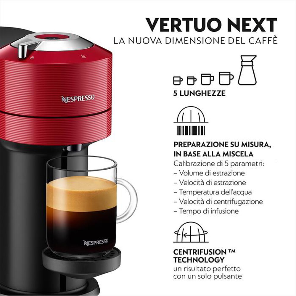 "KRUPS - Macchina da caffè XN9105 Vertuo Next Nespresso-Rosso ciliegia"