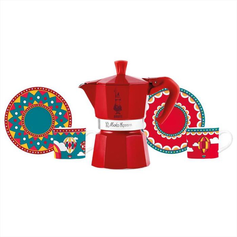 "BIALETTI - SET MOKA EXP 3TZ ROSSA+2TAZZIN-rosso"