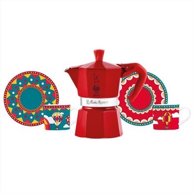 BIALETTI - SET MOKA EXP 3TZ ROSSA+2TAZZIN-rosso
