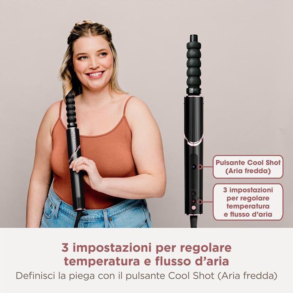 "SHARK - STYLER ASCIUGACAPELLI SHARK FLEXSTYLE COMPLETE SET-Nero e Rosa Gold"