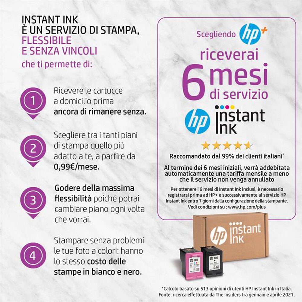 "HP - Multifunzione DESKJET PLUS 4110E con Instant Ink-Bianca"