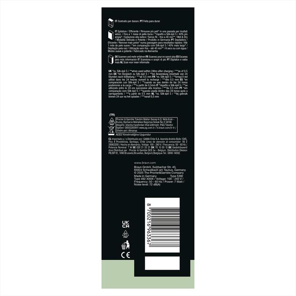 Immagine del prodotto BRAUN - Epilatore Wet & Dry LEGEPIL SE7-000 BOX MN-ARGENTO