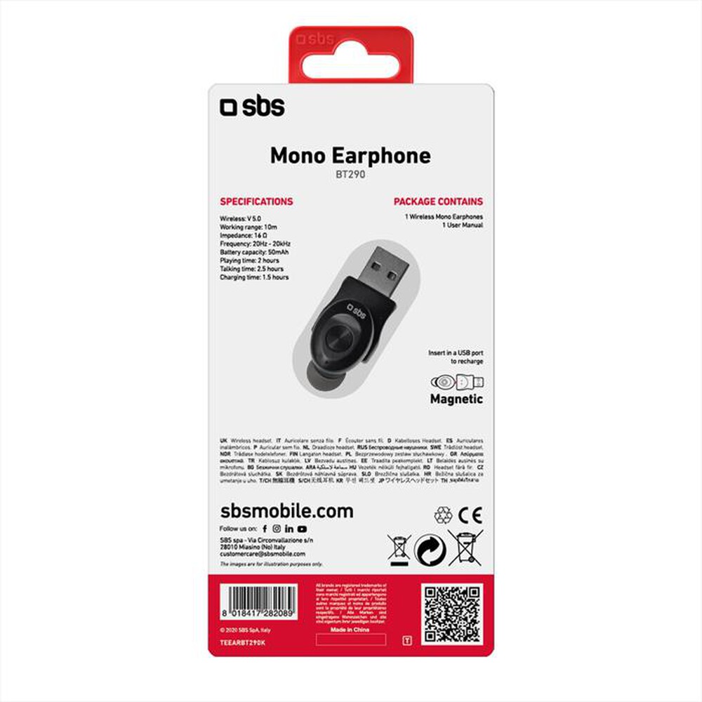 Immagine del prodotto SBS - TEEARBT290K-Nero