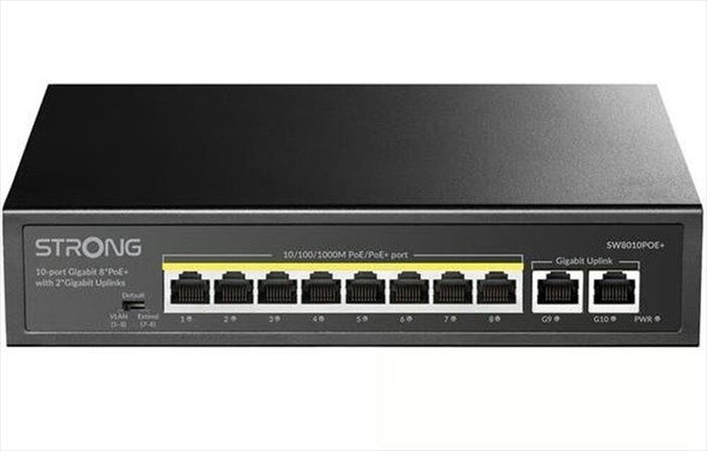 Immagine del prodotto STRONG - Switch Gigabit PoE+ a 10 porte 8P+2UPLINK ETHER-Nero