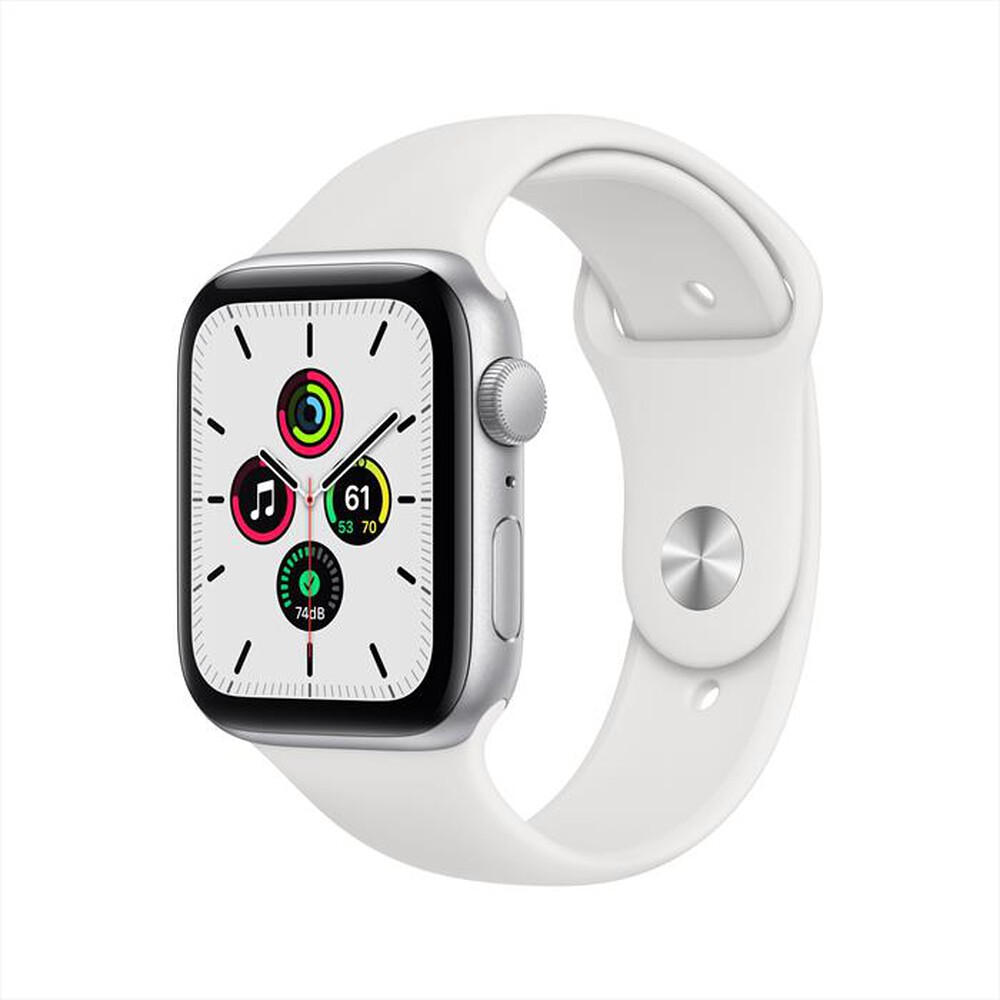 "APPLE - Watch SE GPS 44mm Alluminio Silver-Cinturino Sport Bianco"