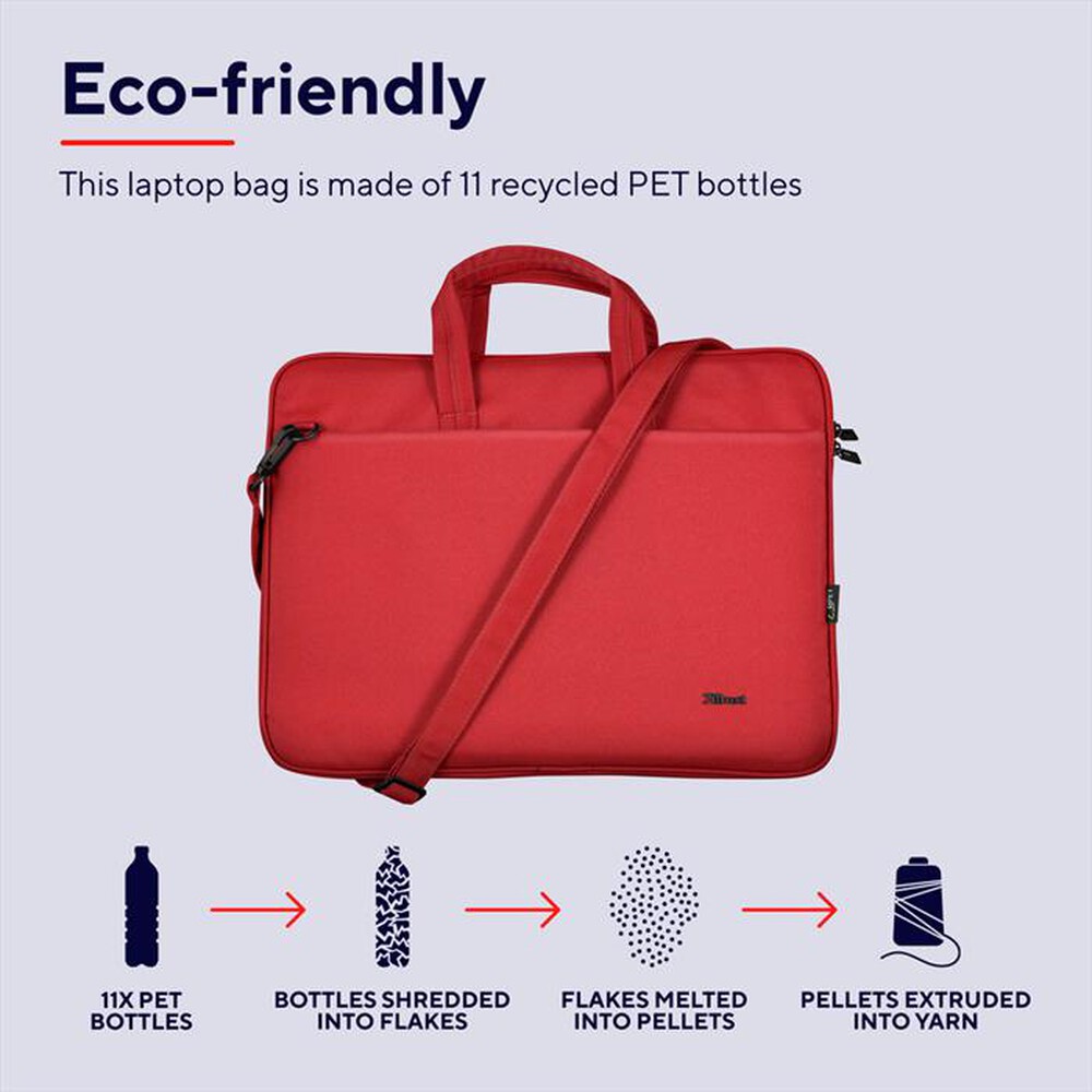 "TRUST - BOLOGNA LAPTOP BAG 16? ECO RED-Red"