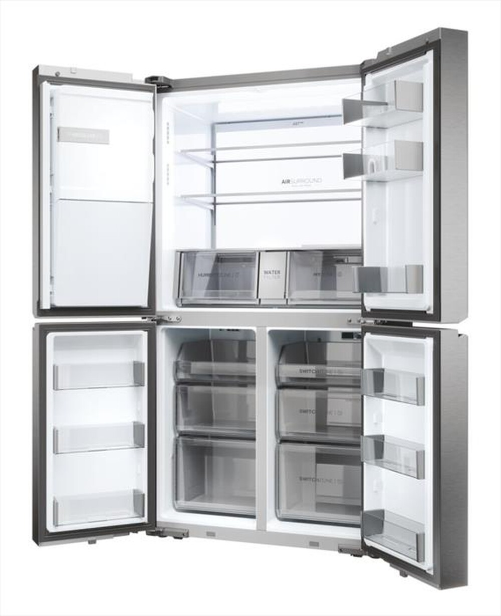 "HAIER - Frigorifero side by side HCR7918EIMP ClasseE 601lt-Platino, Acciaio inossidabile"