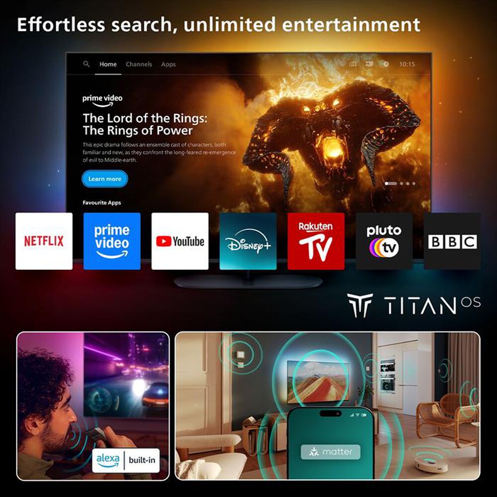 Immagine del prodotto PHILIPS - Smart TV QLED 4K 43" Ambilight 43PUS8600/12-Black
