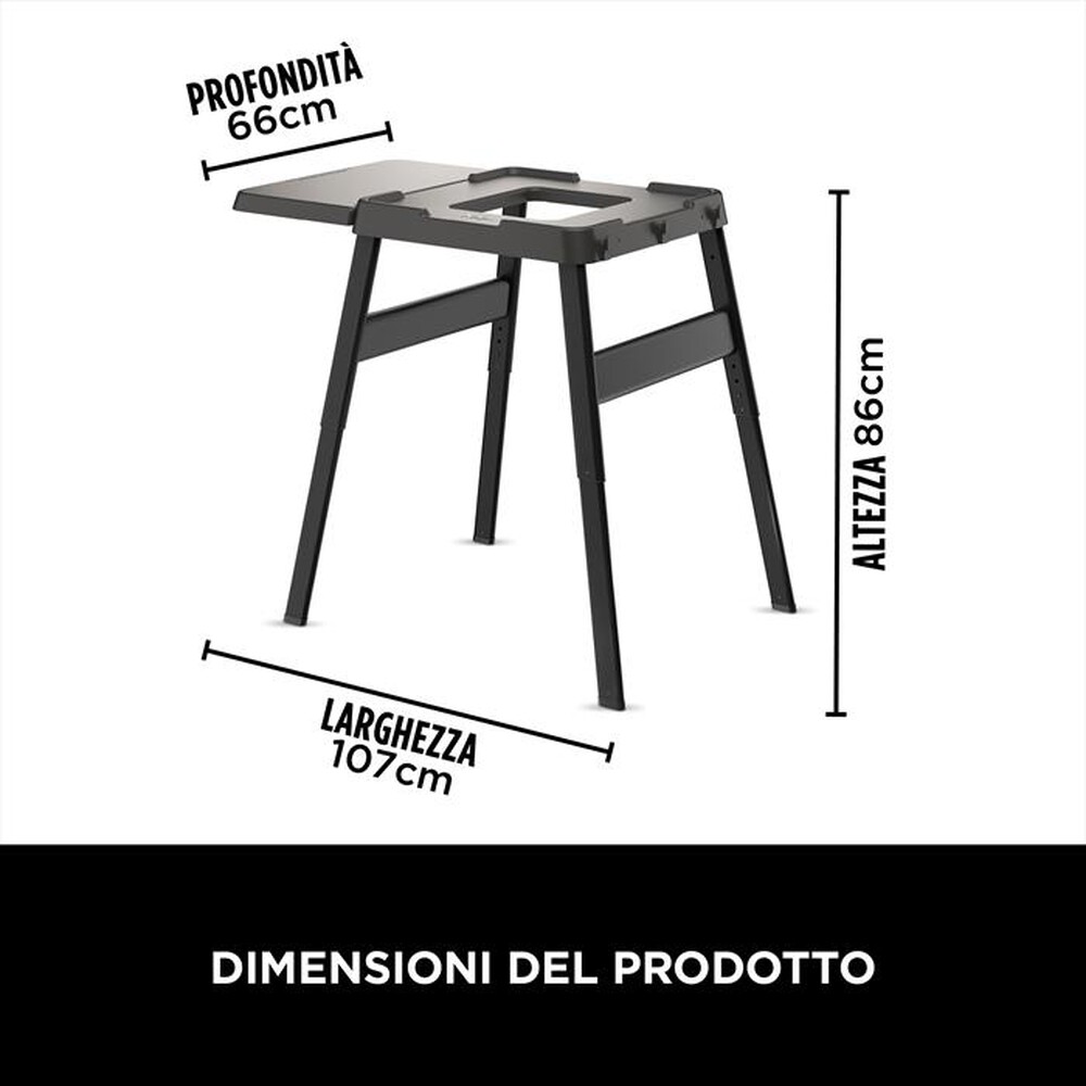 "NINJA - STAND UNIVERSALE+VASSOIO WOODFIRE-Nero"