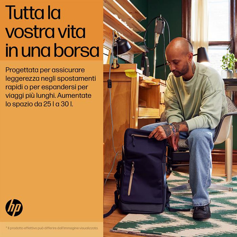 "HP - ZAINO 25L TRAVEL 15.6-Forged Iron"