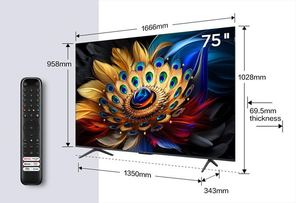 "TCL - Smart TV Q-LED UHD 4K 75\" 75C655-Titanium"