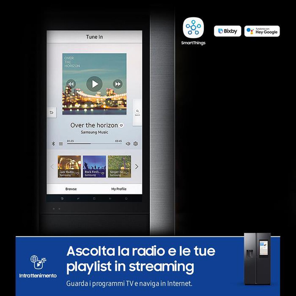 "SAMSUNG - Frigorifero side by side RS90F66BEFEF Classe E-Matte black"