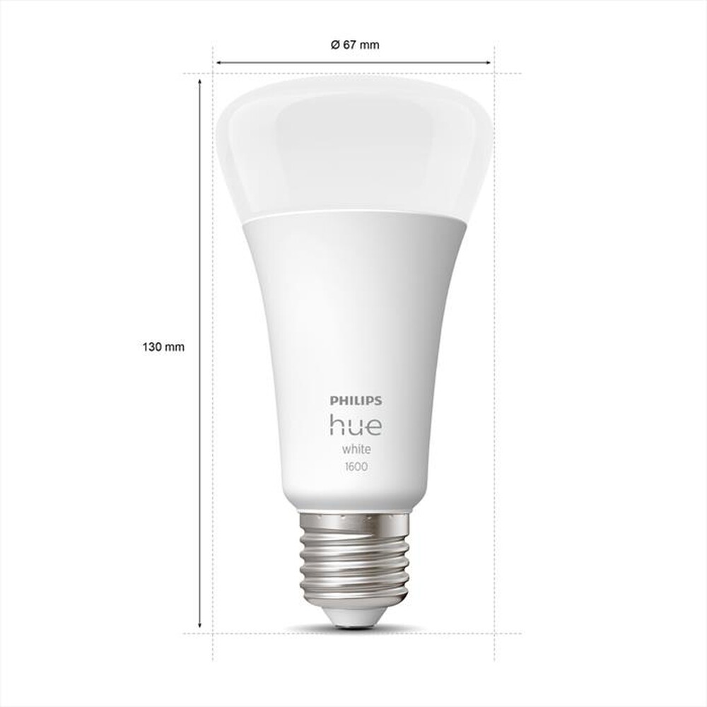 "PHILIPS - HUE WHITE LAMPADINA E27 15.5W-Luce Bianca Dimmerabile"