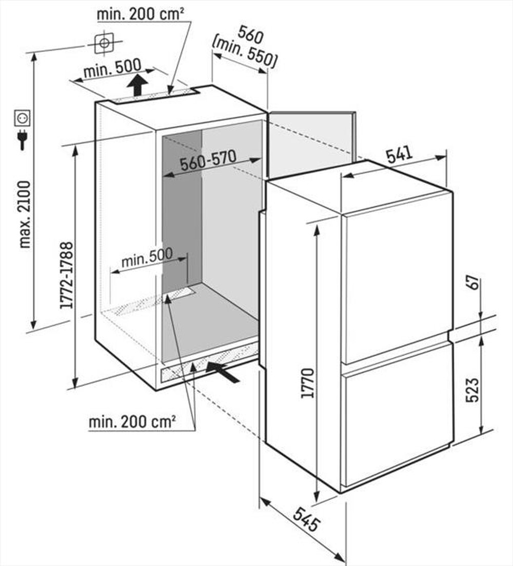 Immagine del prodotto LIEBHERR - Frigorifero combinato ICSD 5102-22 Classe D 266 lt-Bianco