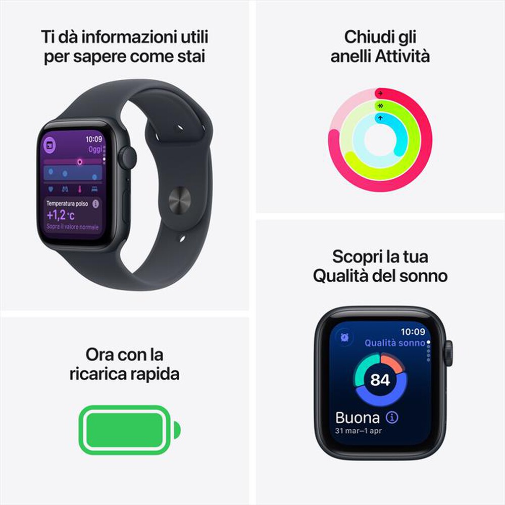 Immagine del prodotto APPLE - Watch SE 3 GPS 40mm Alluminio-Sport Band Mezzanotte - M/L