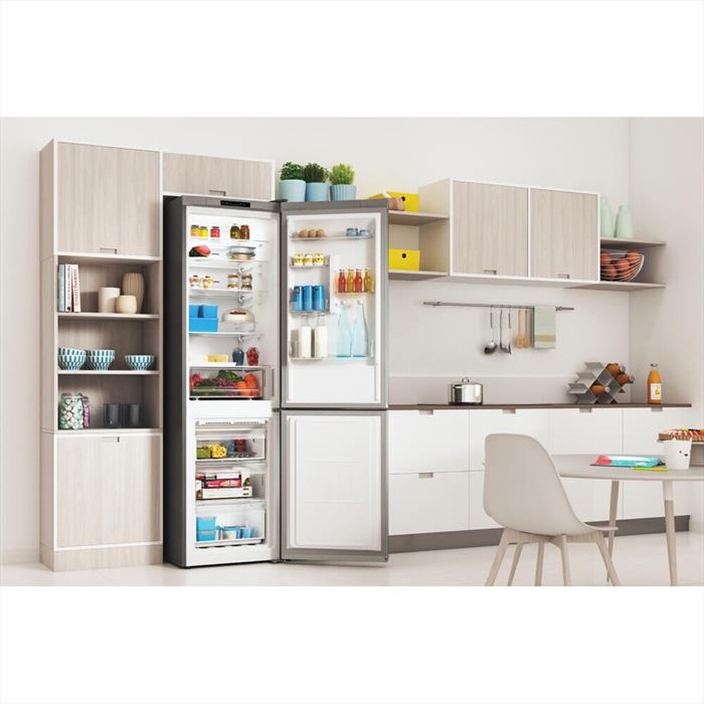 "INDESIT - Frigorifero combinato PUSH&GO INFC9 TI22X Classe E-Stainless steel"