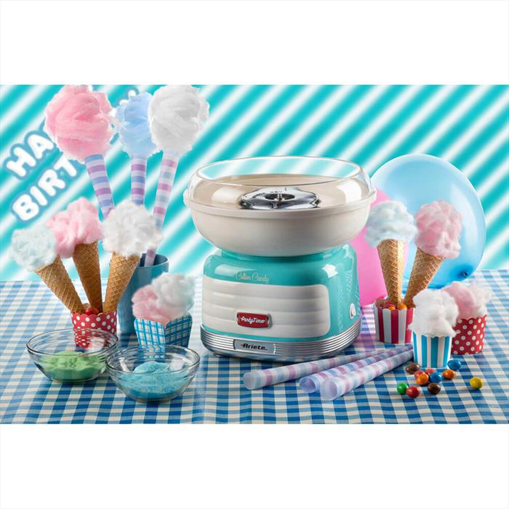 "ARIETE - 2973 Party Time Macchina per zucchero filato-celeste"
