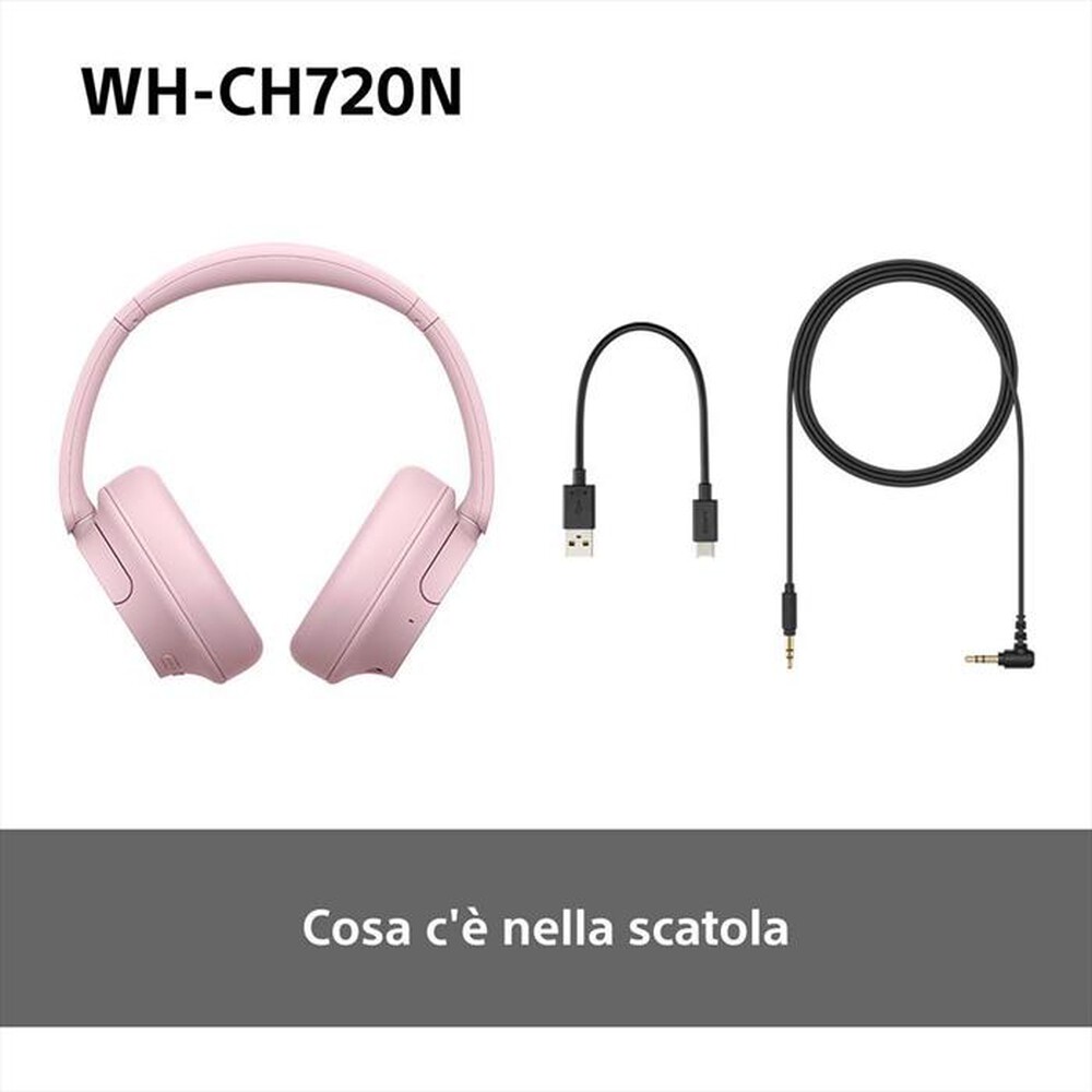 "SONY - Cuffie Bluetooth wireless WHCH720NP.CE7-Rosa"