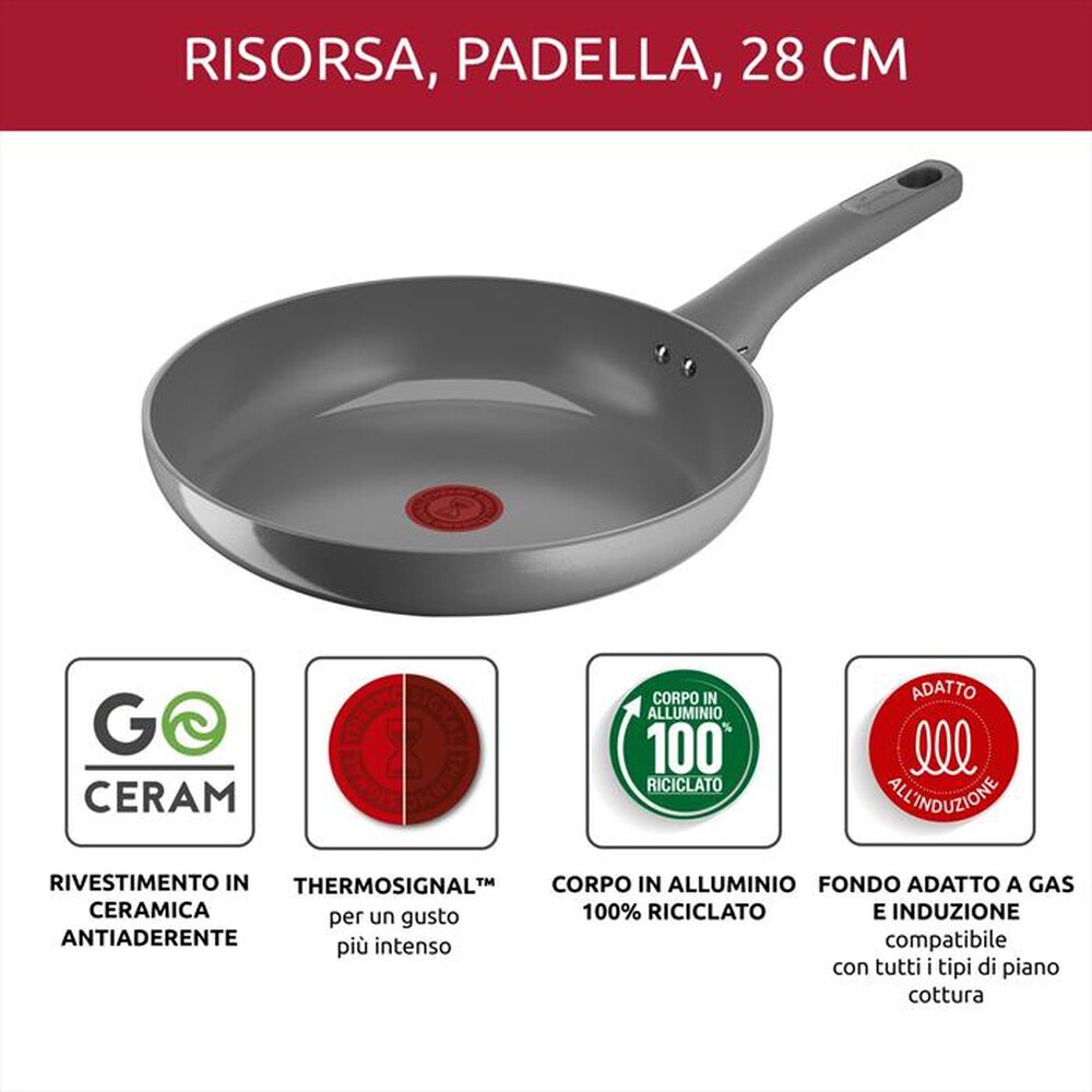 "LAGOSTINA - Padella 28 cm ceramica 010274040128-Grigio"
