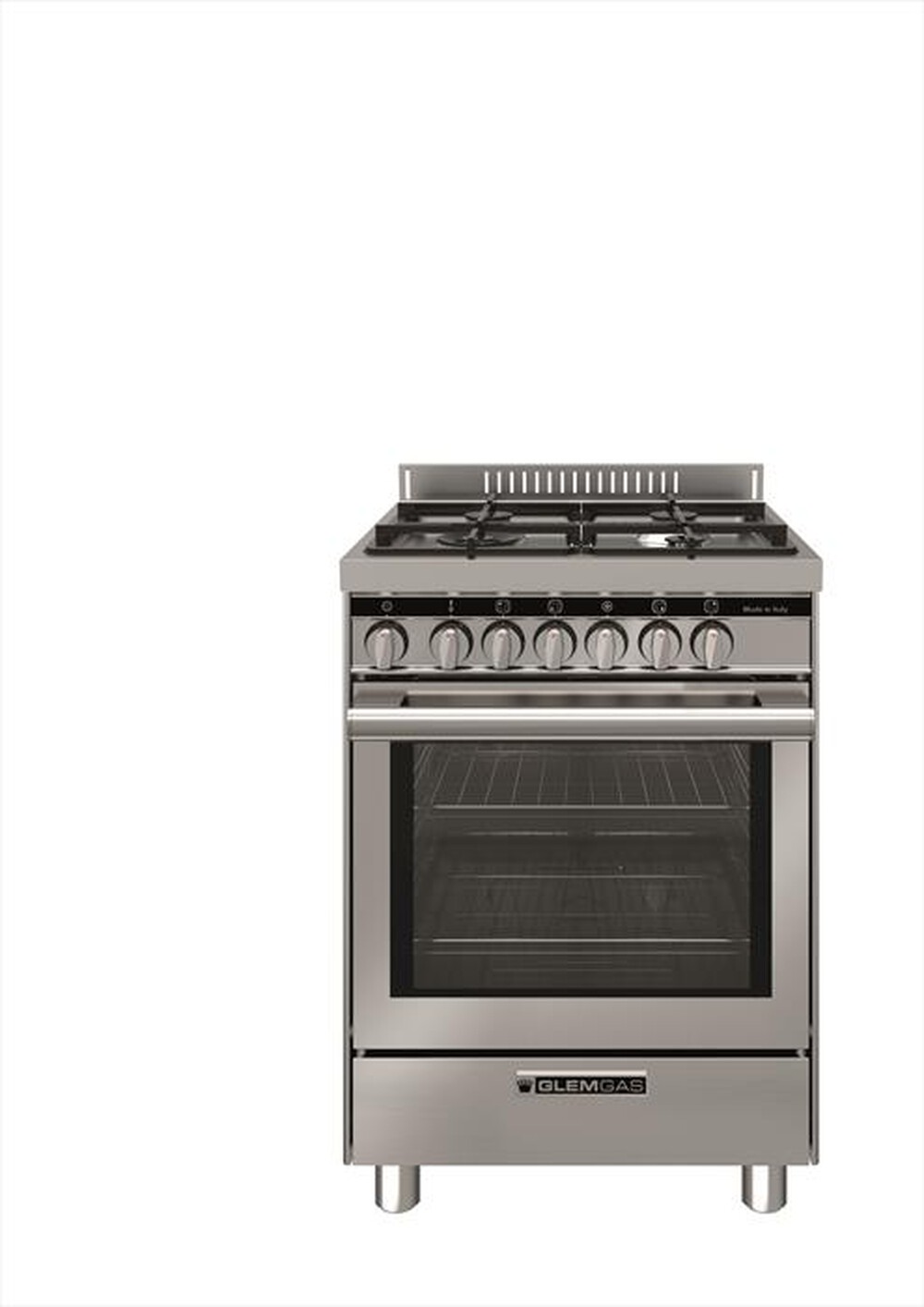 "GLEM GAS - Cucina a gas ST664MI Classe A+-Inox"