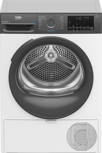 BEKO - Asciugatrice BMEUT481SAI_IT 8 Kg Classe C-Grigio, Bianco