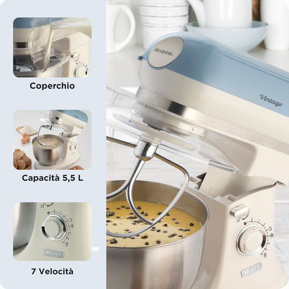 Immagine del prodotto ARIETE - 1588 Vintage Impastatrice Planetaria 5,5L-celeste