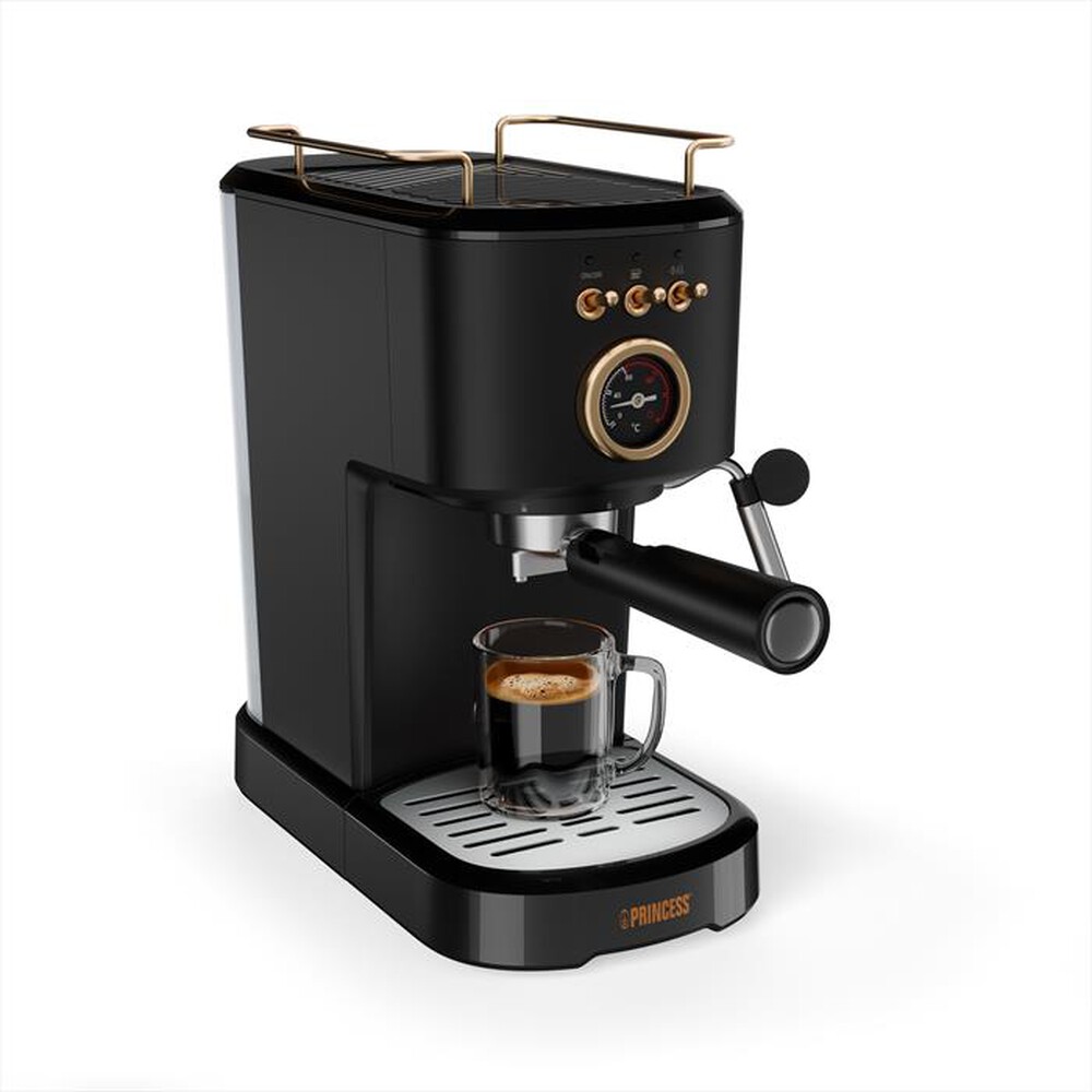 "PRINCESS - MACCHINA CAFFE' ESPRESSO 3 IN 1-Nero / Acciaio-Plastica"
