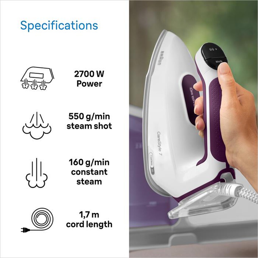 "BRAUN - Sistema stirante CareStyle 7 IS7266VI-Bianco viola"